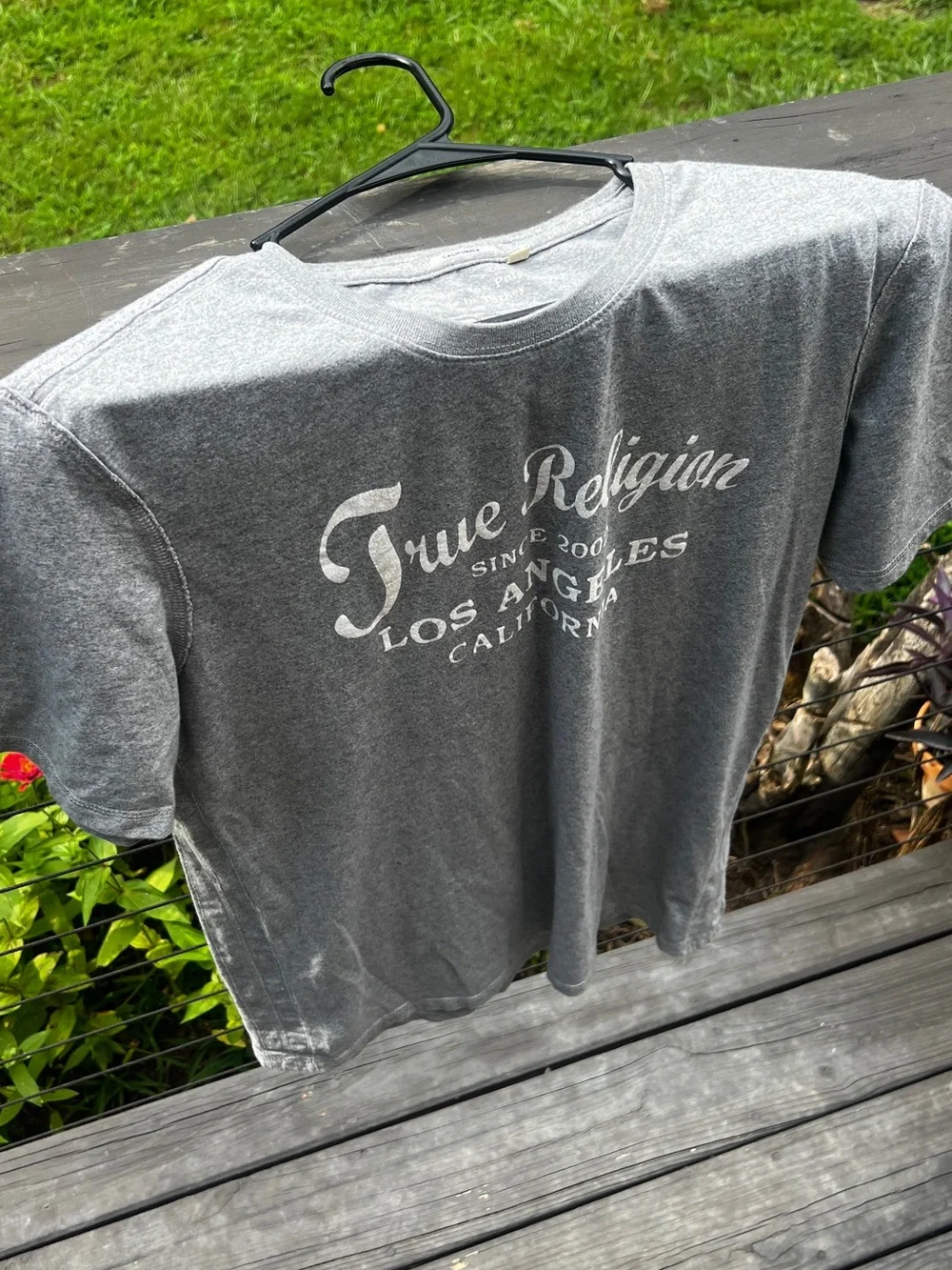True Religion XL California Graphic Tee Gray Y2K Streetwear